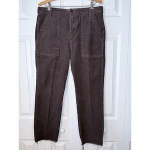 AMO Easy Army Trouser Pant Size 29 Brown Corduroy Raw Hem Pockets  $286 NWOT